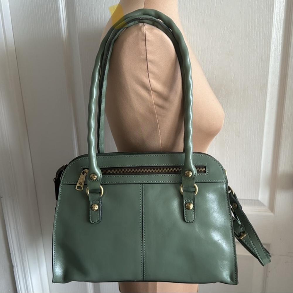 Patricia Nash Vintage Distressed Calvi Sage Satchel Bodybag